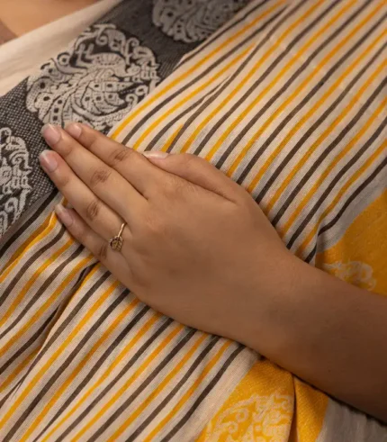 Bolpur – Black Warli Art Pure Bangalore Silk Kantha Saree